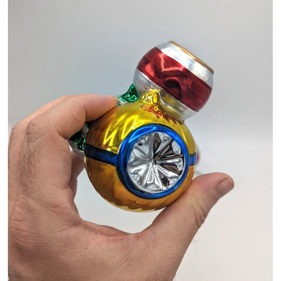 Vintage Dept 56 Glass Santa Christmas Ornament CANDLE HOLDERS Holiday Dazzle (2) - Picture 5 of 6